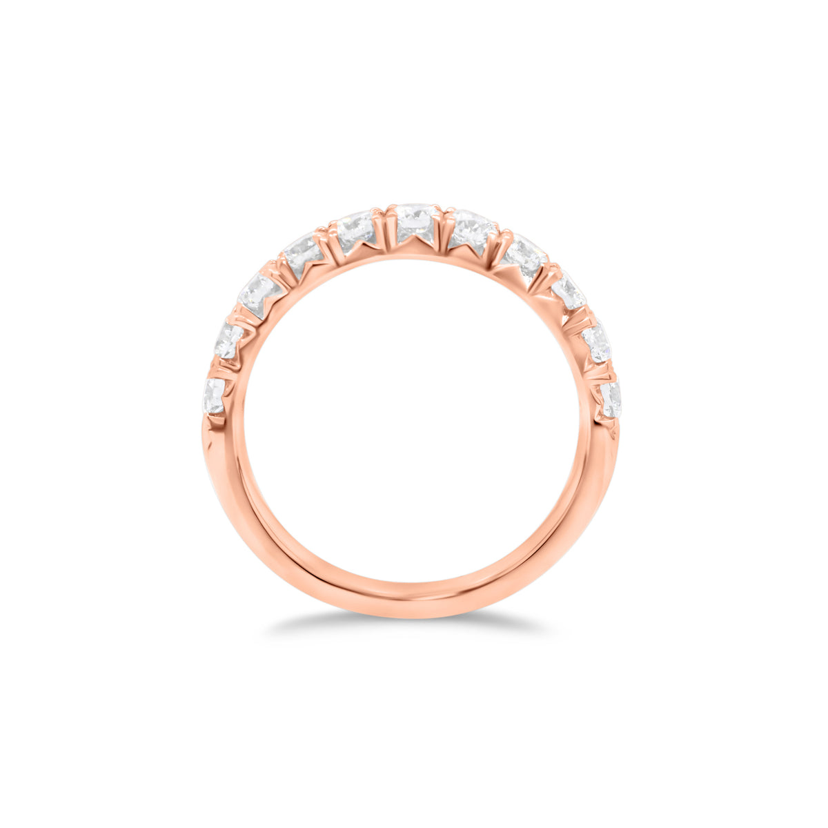1 ct Diamond Wedding Band  - 18K gold weighing 3.33 grams  - 11 round diamonds totaling 1.0 carat