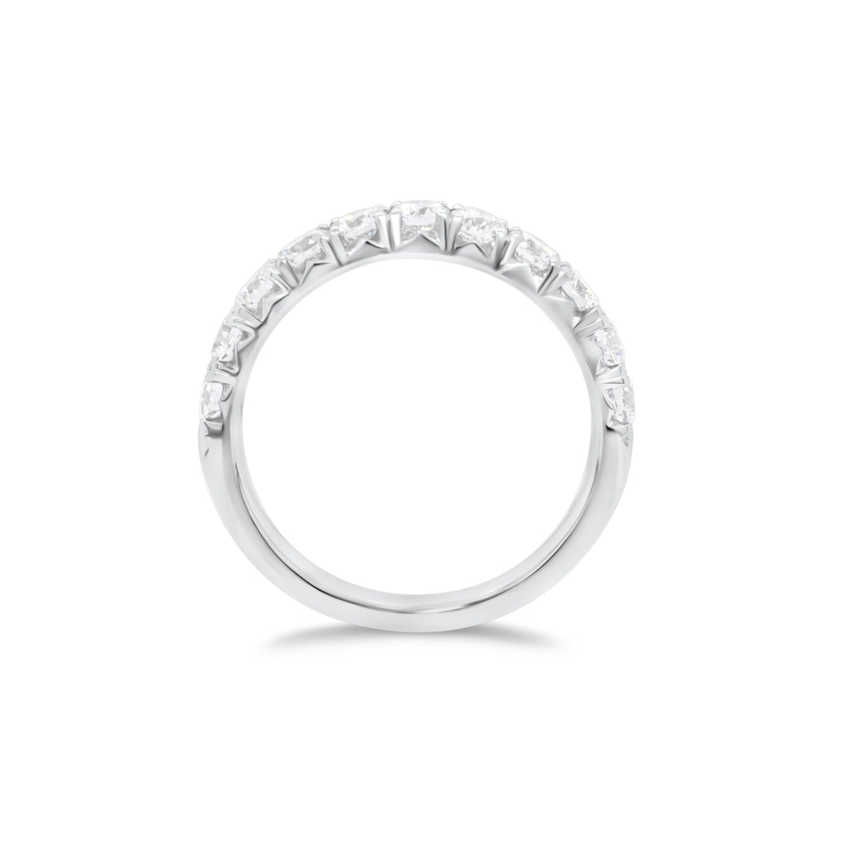 1 ct Diamond Wedding Band  - 18K gold weighing 3.33 grams  - 11 round diamonds totaling 1.0 carat