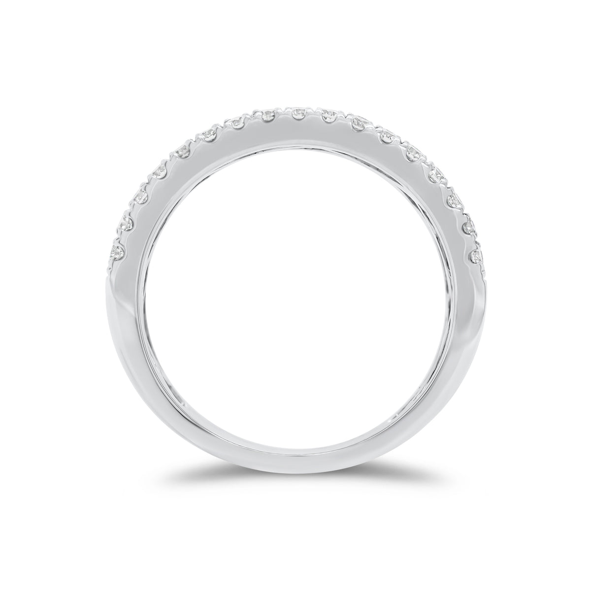 Baguette and Round Diamond Thick Wedding Band - 18K gold weighing 5.10 grams  - 46 round diamonds weighing 0.77 carats  - 12 slim baguettes weighing 0.66 carats