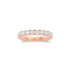 11-Diamond Wedding Band  - 18K gold weighing 4.17 grams  - 11 round diamonds totaling 0.83 carats