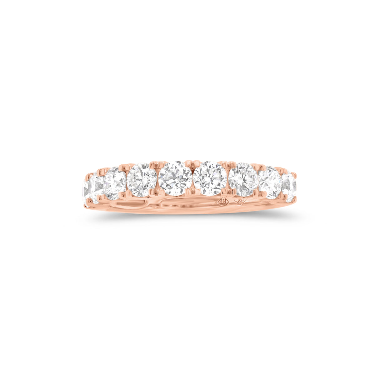 9-Diamond Wedding Band  - 18K gold weighing 2.88 grams  - 9 round diamonds totaling 1.33 carats