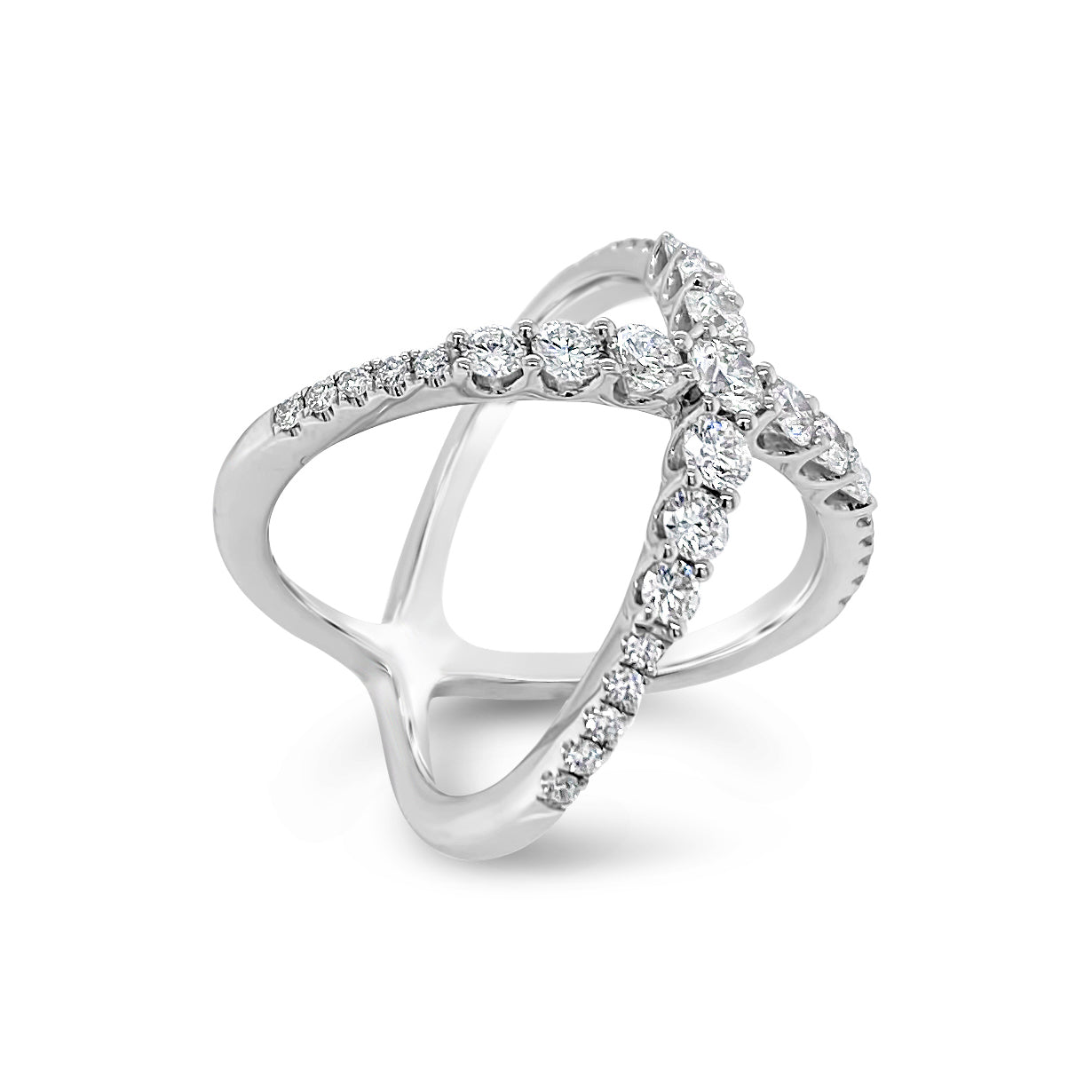 0.6 ctw. Lorelei Criss Cross Ring in 18K White Gold – John Mays Jewelers