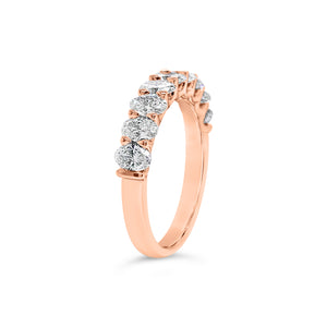 Diamond Ovals Wedding Band -18K rose gold weighing 3.46 grams -9 oval-shaped diamonds totaling 1.31 carats