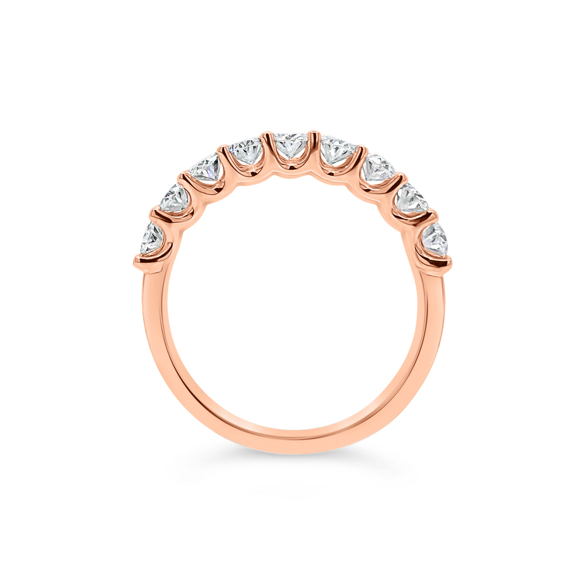 Diamond Ovals Wedding Band -18K rose gold weighing 3.46 grams -9 oval-shaped diamonds totaling 1.31 carats