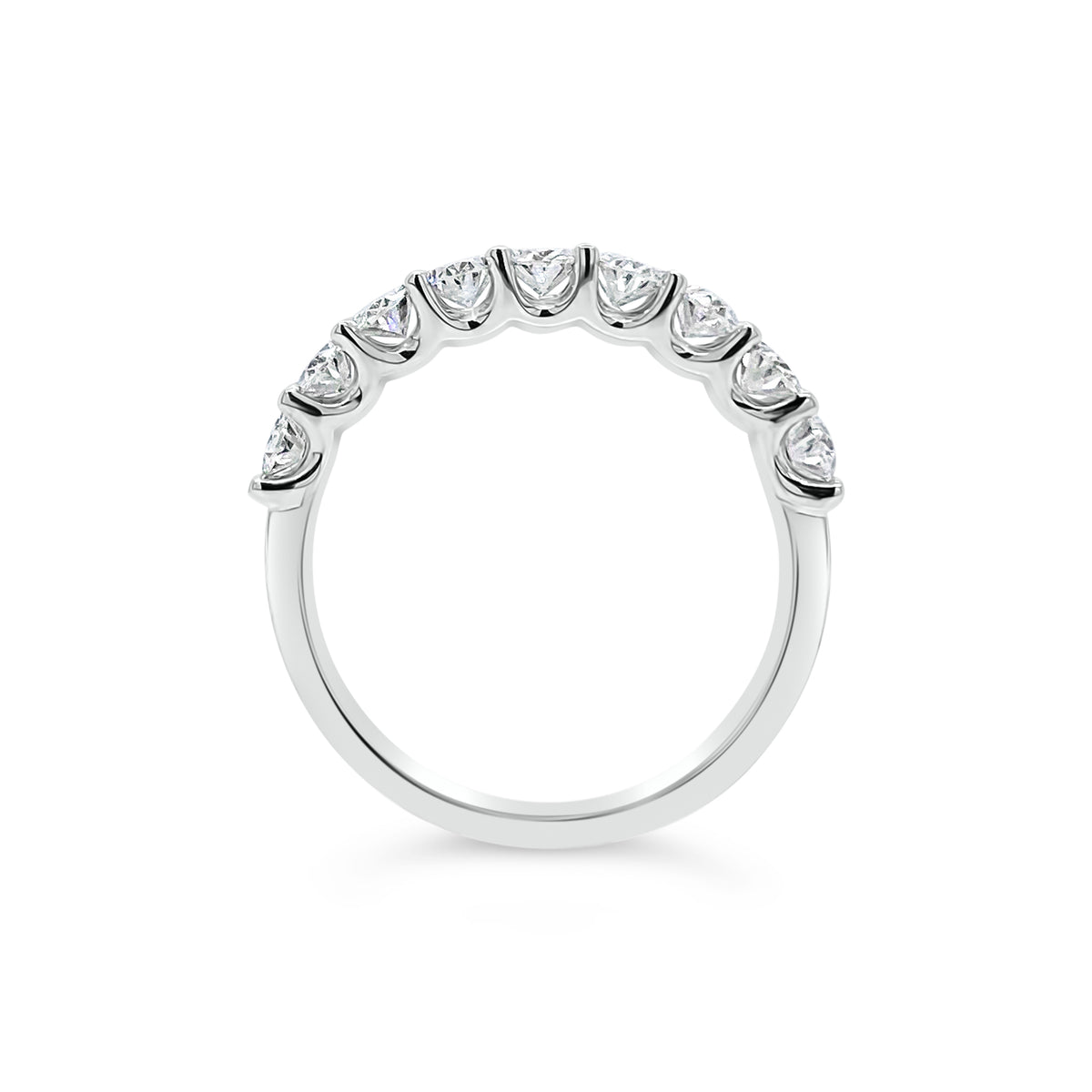 Diamond Ovals Wedding Band -18K white gold weighing 3.46 grams -9 oval-shaped diamonds totaling 1.31 carats