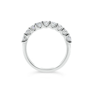 Diamond Ovals Wedding Band -18K white gold weighing 3.46 grams -9 oval-shaped diamonds totaling 1.31 carats