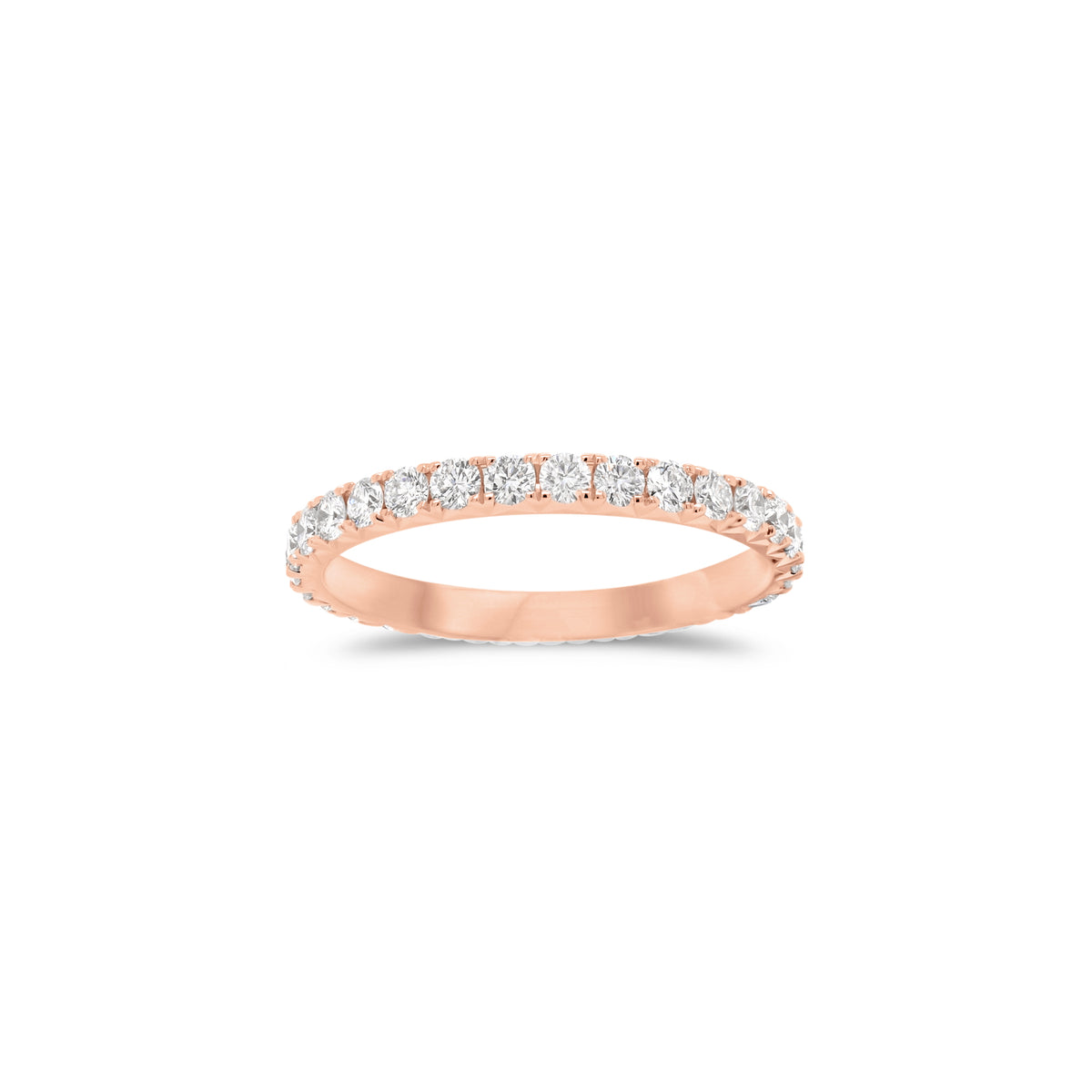 Diamond eternity band - 18K gold weighing 1.52 grams  - 30 round diamonds totaling 0.84 carats