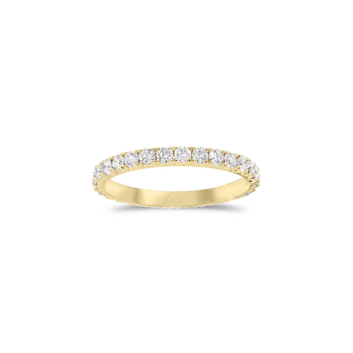 Diamond eternity band - 18K gold weighing 1.52 grams  - 30 round diamonds totaling 0.84 carats