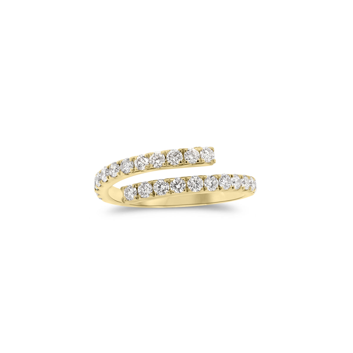 Diamond Simple Wrap Pinky Ring  - 14K gold weighing 2.12 grams  - 24 round diamonds totaling 0.52 carats