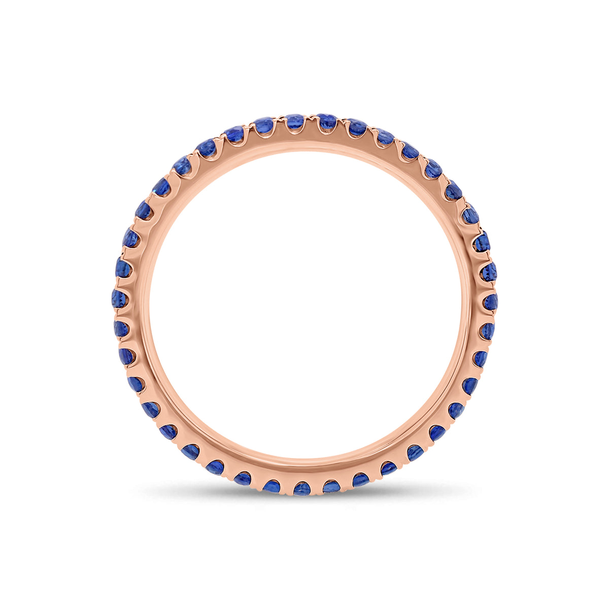 Sapphire Eternity Ring - 14K gold weighing 1.34 grams  - 39 sapphires weighing 0.64 carats