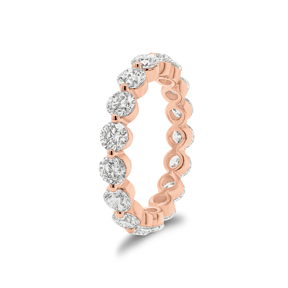 2.62 ct Diamond Eternity Ring - 18K gold weighing 2.48 grams  - 17 round diamonds weighing 2.62 carats