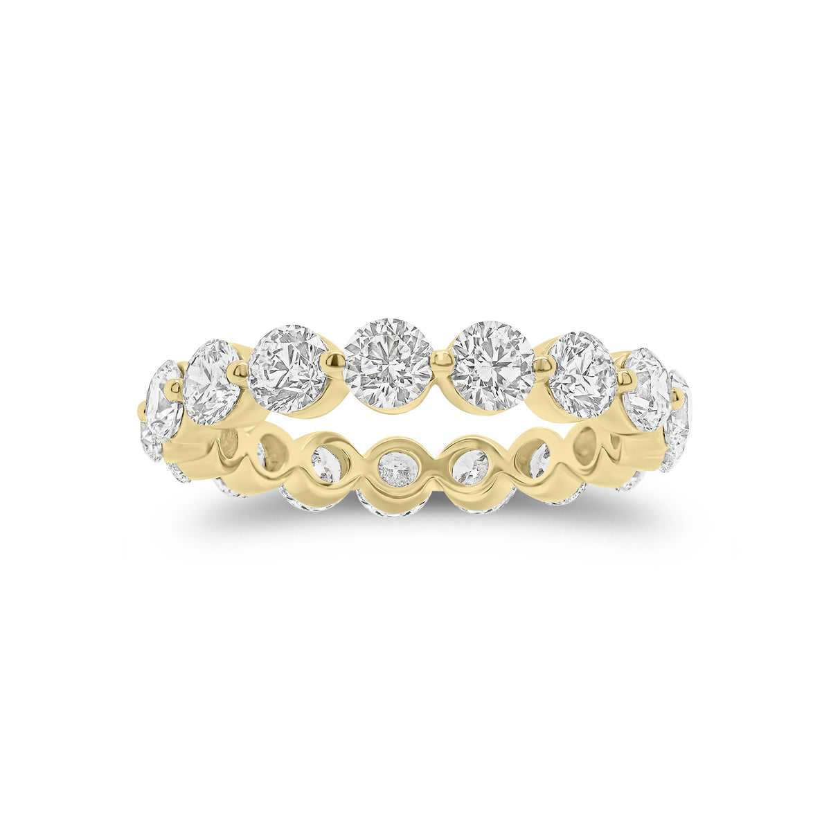 2.62 ct Diamond Eternity Ring - 18K gold weighing 2.48 grams  - 17 round diamonds weighing 2.62 carats