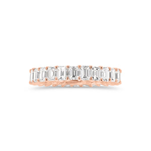Emerald-Cut Diamond Eternity Band  - 18K gold weighing 2.38 grams  - 26 emerald-cut diamonds totaling 3.72 carats (GIA-graded G color, VS2 clarity)