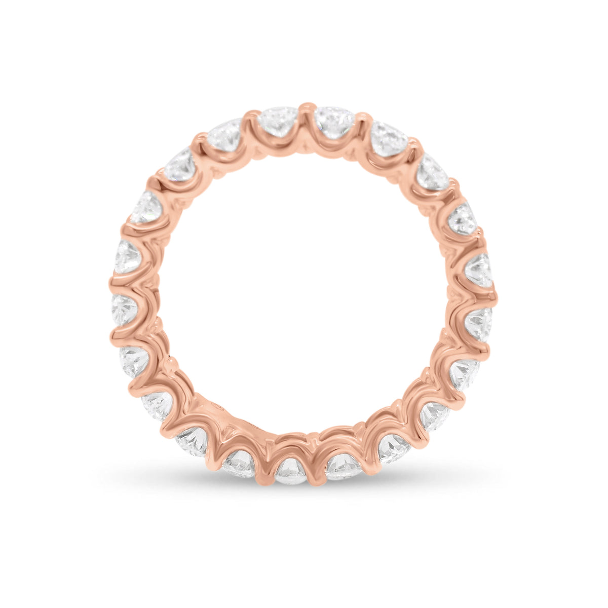 Oval Diamond Eternity Band  - 18K gold weighing 3.11 grams  - 21 oval brilliant-cut diamonds totaling 3.15 carats (GIA-graded G color, VS clarity)