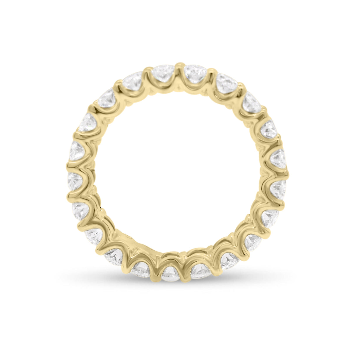 Oval Diamond Eternity Band  - 18K gold weighing 3.11 grams  - 21 oval brilliant-cut diamonds totaling 3.15 carats (GIA-graded G color, VS clarity)