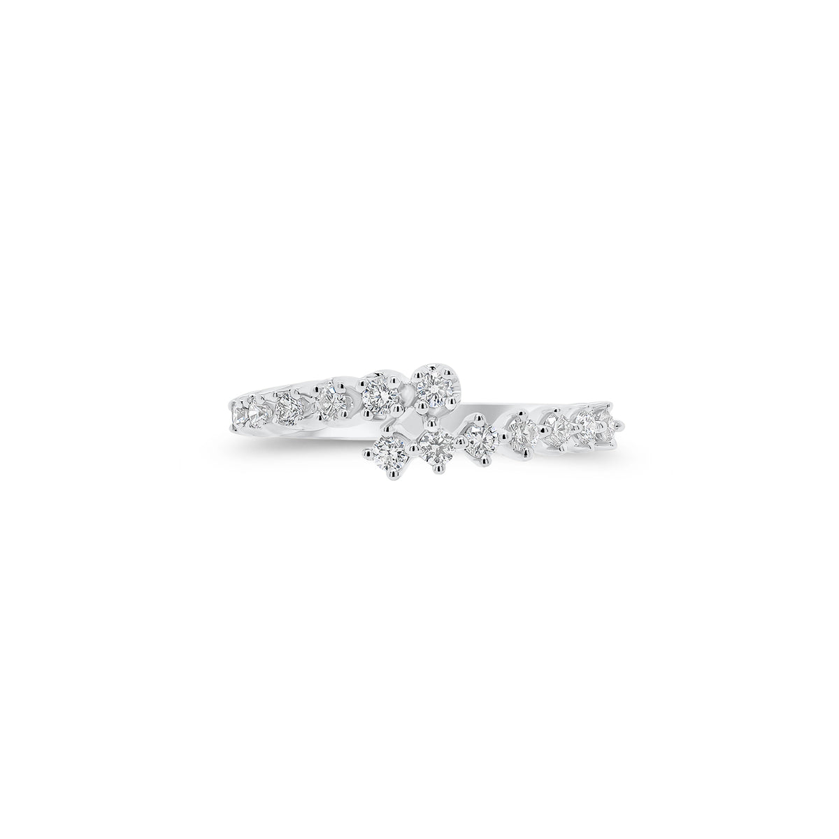 Prong-Set Diamond Wrap Ring - 14K gold weighing 1.59 grams  - 13 round diamonds weighing 0.21 carats