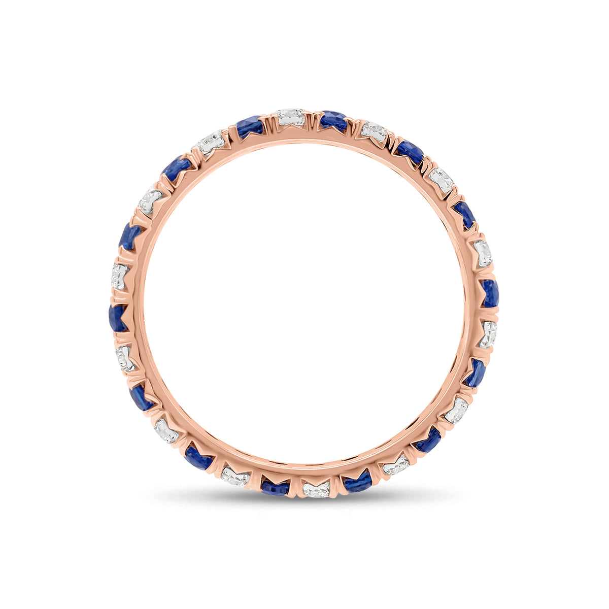 Sapphire and Diamond Eternity Ring - 18K gold weighing 1.52 grams  - 14 sapphires weighing 0.70 carats  - 14 round diamonds weighing 0.47 carats