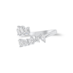 Mixed Shape Diamond Wrap Ring - 18K gold weighing 2.57 grams  - 12 mixed shape diamonds weighing 1.09 carats