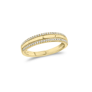 Diamond & Gold Stackable Ring  - 14K gold  - 0.17 cts round diamonds