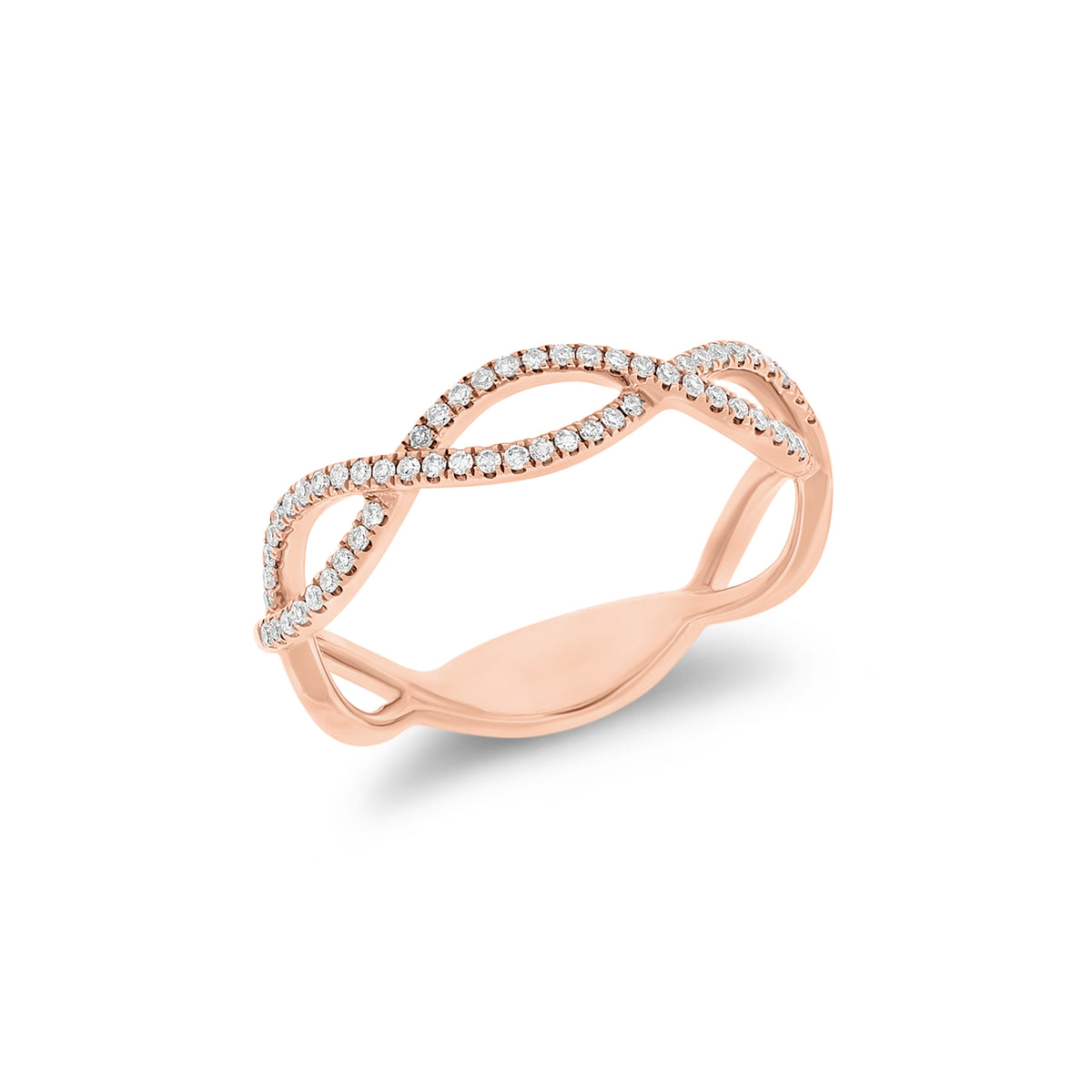 Diamond Infinity Ring  - 14K gold  - 0.19 cts round diamonds