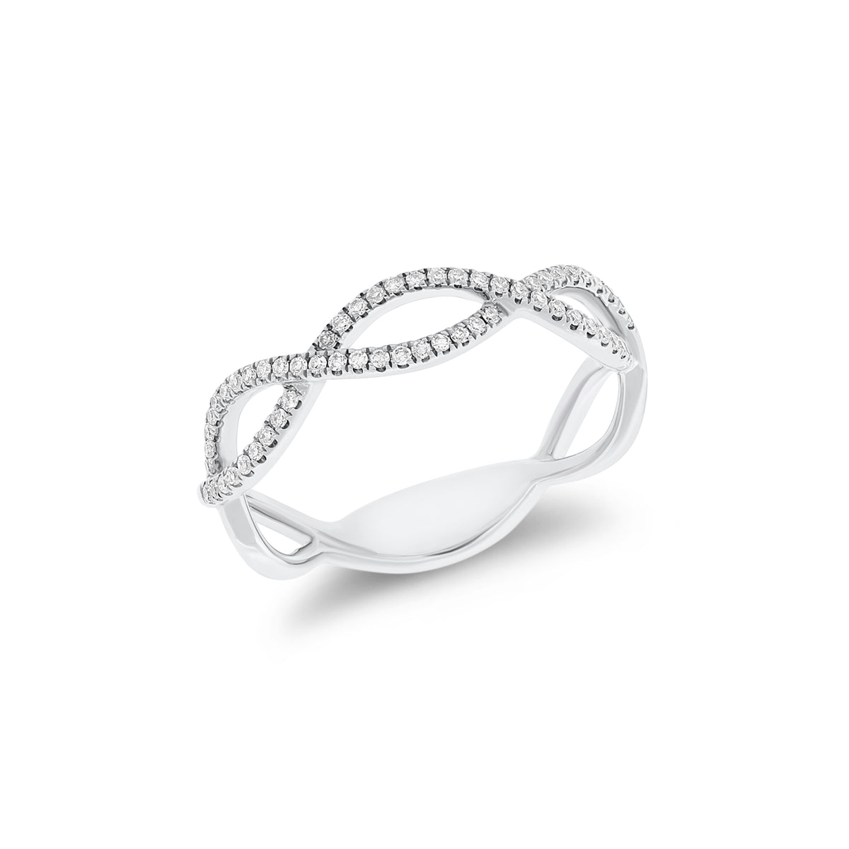 Diamond Infinity Ring  - 14K gold  - 0.19 cts round diamonds