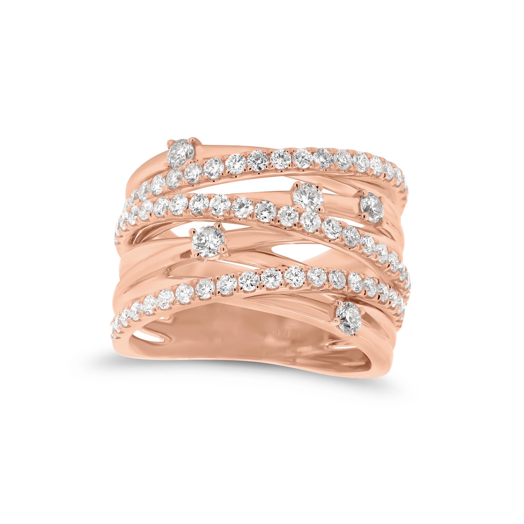 Diamond Square Flexible Chain Ring - Nuha Jewelers
