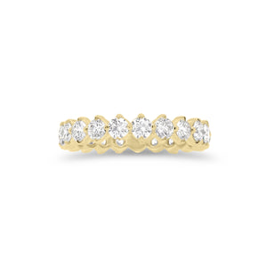 Prong-Set Diamond Eternity Band  - 14K gold weighing 2.60 grams  - 21 round diamonds totaling 1.79 carats