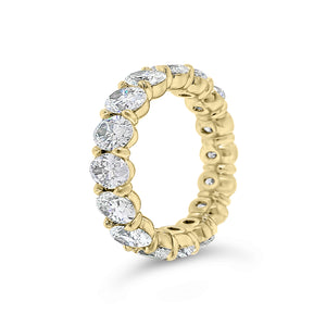 Diamond Ovals Wedding Band - Platinum yellow gold weighing 8.0 grams - F-color, VS2-SI1 clarity