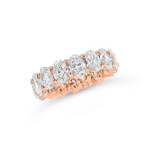 Diamond Ovals Wedding Band - Platinum rose gold weighing 8.0 grams - F-color, VS2-SI1 clarity