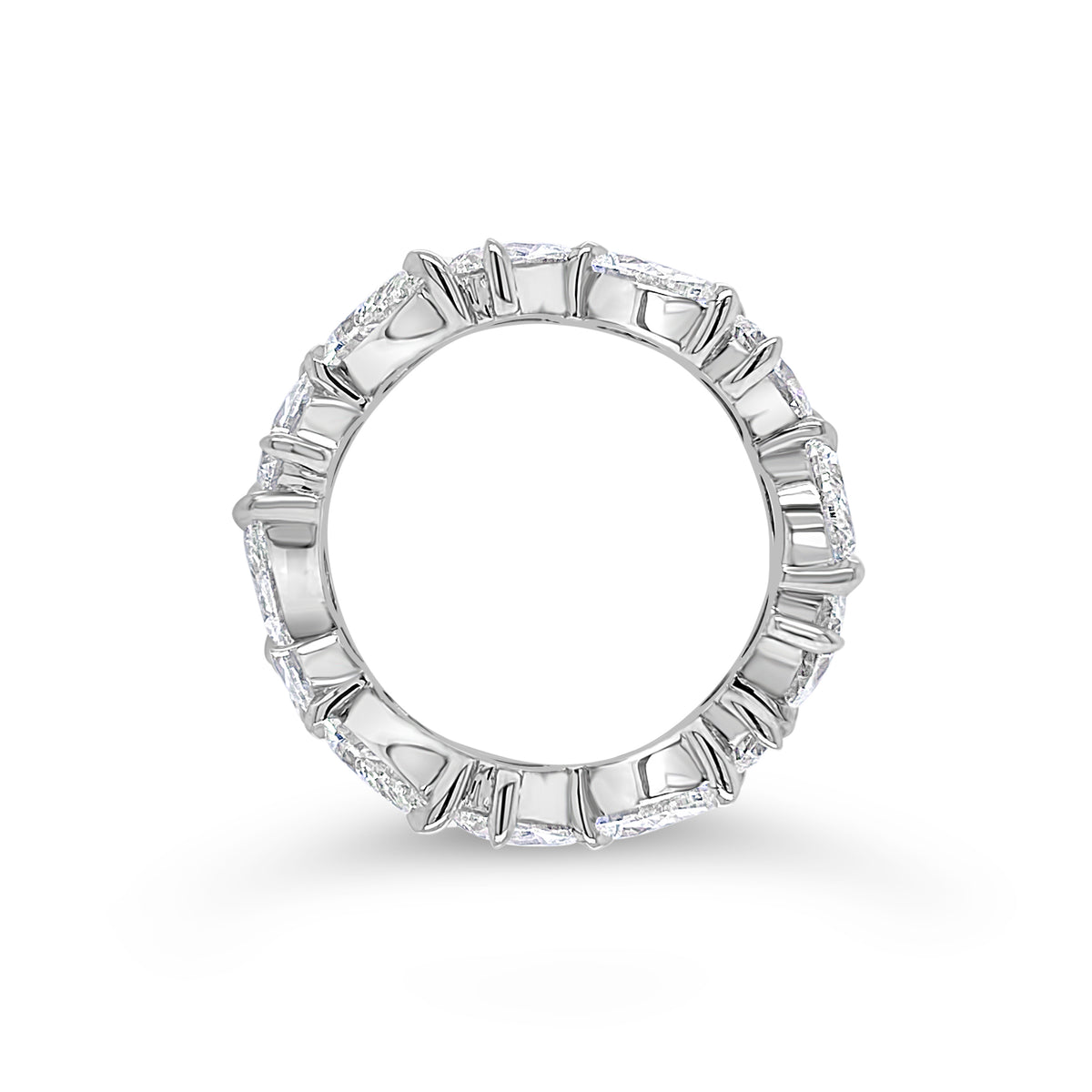 Pear-Shaped Diamond Eternity Band  - 18K gold weighing 4.75 grams  - 12 pear-shaped diamonds totaling 4.63 carats