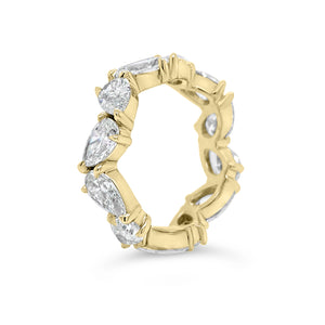 Pear-Shaped Diamond Eternity Band  - 18K gold weighing 4.75 grams  - 12 pear-shaped diamonds totaling 4.63 carats