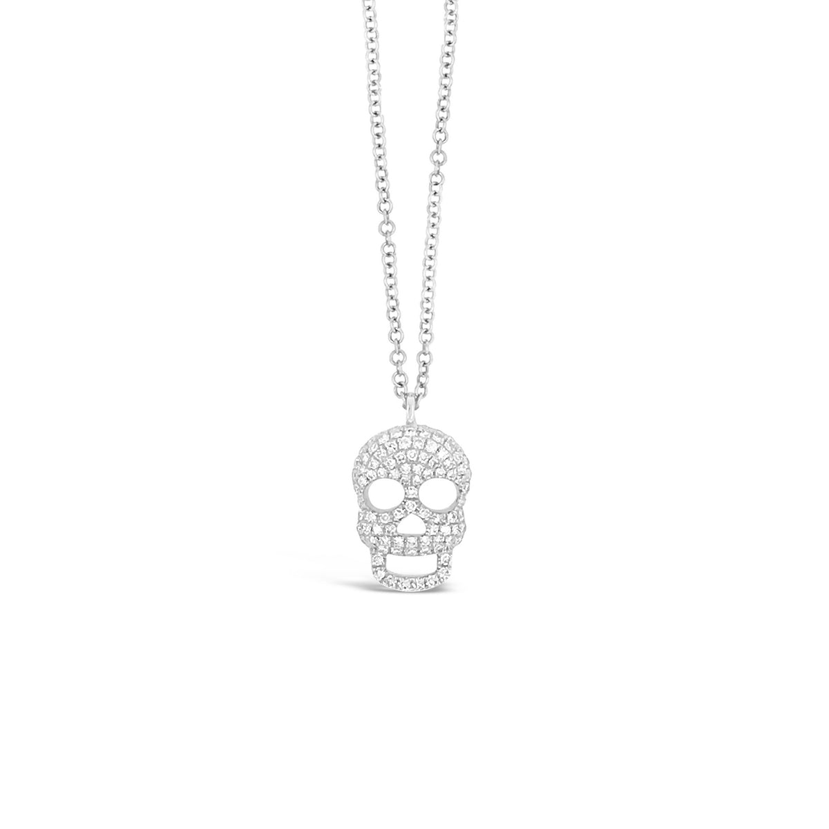 Diamond Skull Pendent  -14k gold weighing 2.23 grams  -92 round diamonds weighing .23 carats