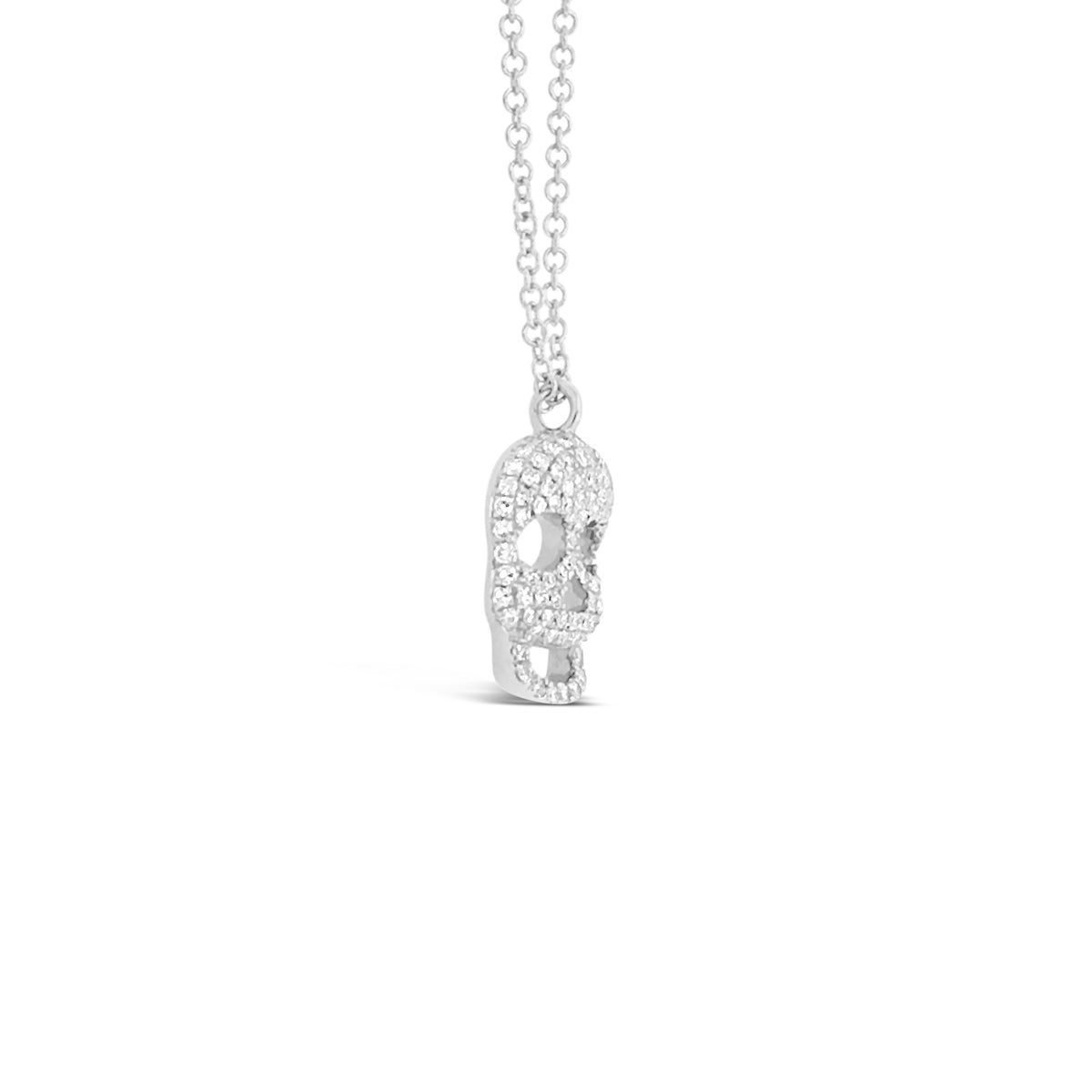 Diamond Skull Pendent  -14k gold weighing 2.23 grams  -92 round diamonds weighing .23 carats